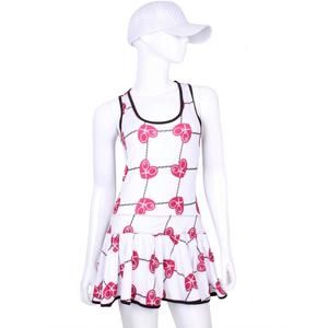 NEW LOVE LOVE TENNIS women's sandra dee court tennis dress in raspberry red hear